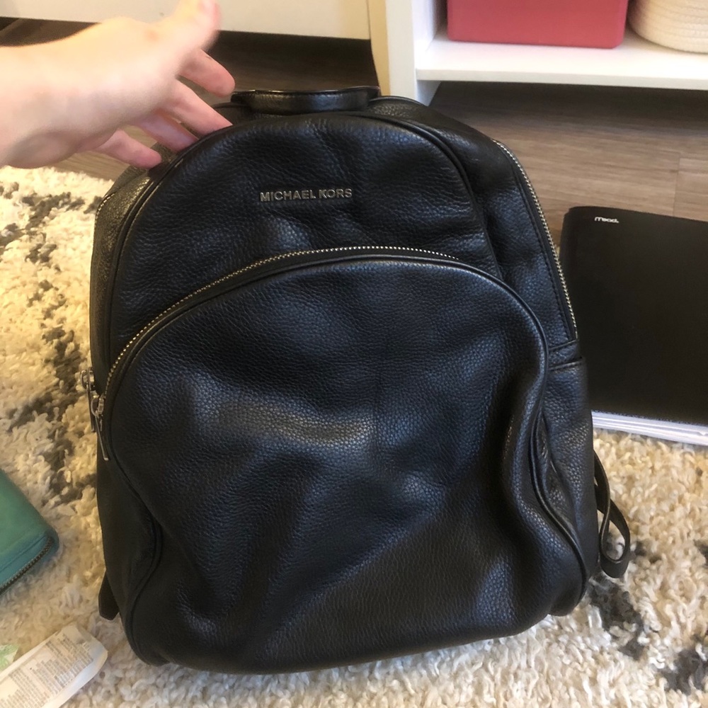 Black leather Michael Kors backpack